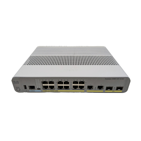 Cisco WS-C3560CX-12PD-S 12-Port PoE+ Fanless Gigabit Switch w/ 2x 10Gb SFP+ Up